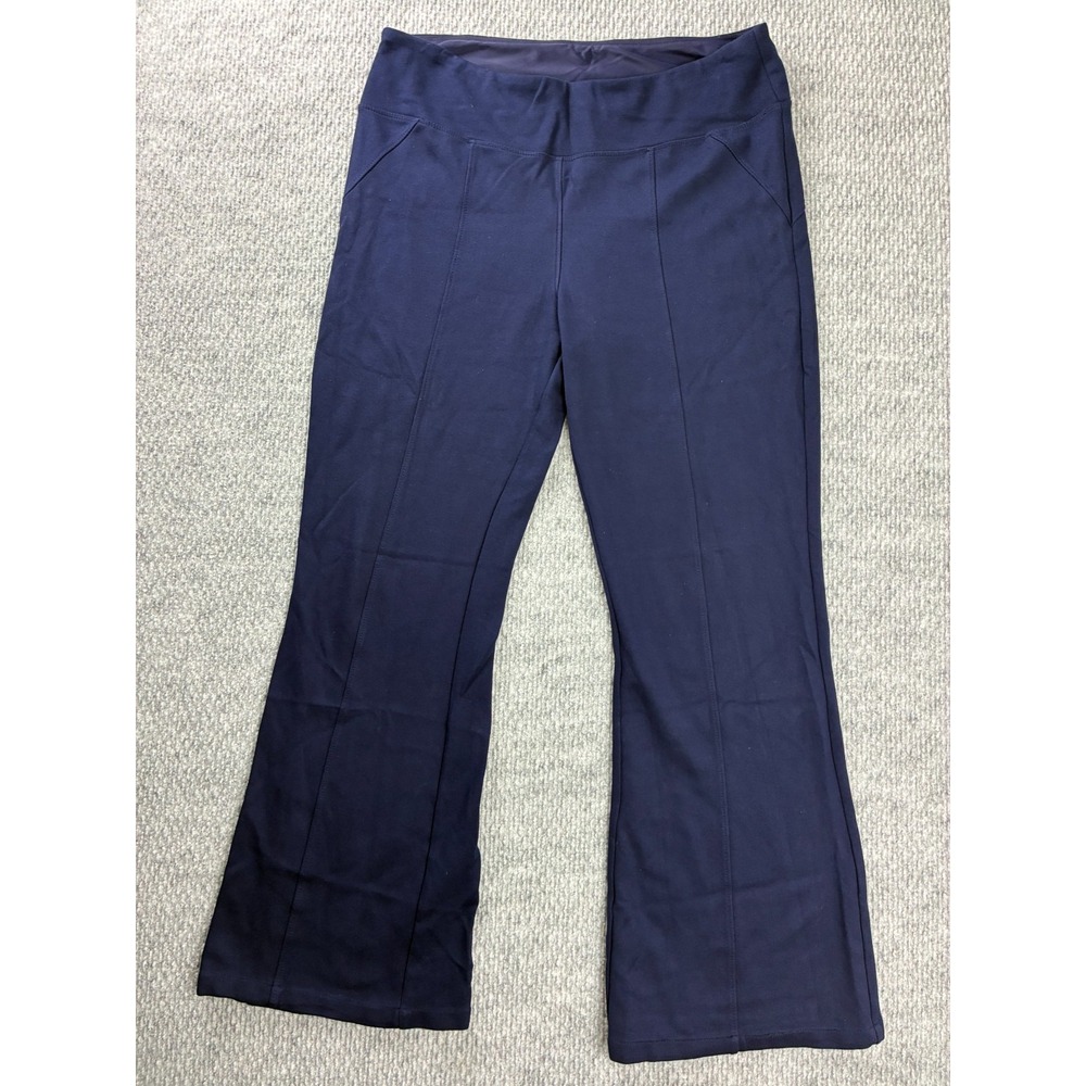 Ruby Ribbon Womens Large Navy Pull On Stretch Bootcut Ponte Pants 26 Inseam